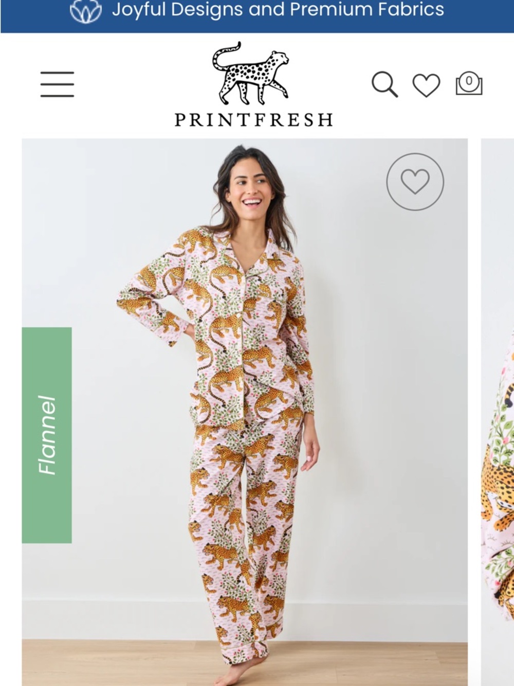 Printfresh Pink Leopard Flannel Pajama Set with Gold & Green Accents